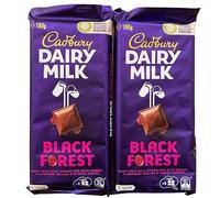 Black Forest Dairy Milk Chocolate Bars 180g (Pack of 2) Gift Pack Bundle Creamy Milk Chocolate Cherry & Cookie Pieces Indulgent Candy Snack Bundle Premium Dessert Treat Letterbox Friendly