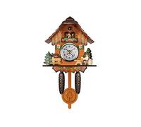 Black Forest House Quartz Cuckoo Wall Clock - Antique Pendulum Clock for Bedroom, Living Room, School, Office Decor