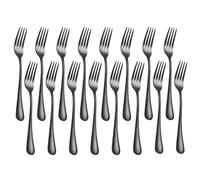 Black Forks 16 Pices Dinner Forks 8 Inches Food Grade forks stainless steel Table Forks Flatware Forks Mirror Polished Sturdy and Durable Dishwasher Safe Great for Home Kitchen or Restaurant
