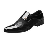 Black Formal Shoes for Men Cap Toe Smart Oxford Brogues Derby Dress Mens Shoes Suit Business Faux Leather Shoes Men Comfortable Pu Leather Wedding Casual Shoes Men's Leather Shoes
