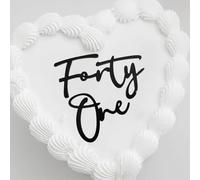 Black Forty One Birthday Cake Toppers,Happy 41st Birthday Cake Topper,Dirty 41st Anniversary Party Cake Decoration for Women and Men