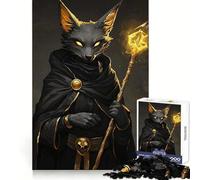 Black Fox Mage 1000 Piece Jigsaw Puzzles for Adults Teenagers Think Training Easy Relaxation Defined Edges Thoughtful Xmas (50x75cm)