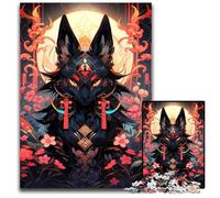 Black Fox Spirit Adult Jigsaw Puzzles 1000 Pieces Wooden Jigsaw Perfect for Birthday ChristmasHalloween Gifts 1000 PCS(75x50cm)
