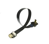BLACK FPV Flat Slim HDMI Cable Micro HDMI male 90 degree angled to Mini HDMI female HDMI Interface compatible with gopro Sony alpha sony A7SII A7RII A9 A6500 A6300 (not for sony a6000) (40CM)