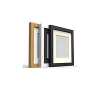 (Black Frame Ivory Mount, 6x6 Pic Size 5x5) MODERN Box SQUARE Photo Picture Frames with Black Mount 6 Colours Multi Sizes Black White Oak
