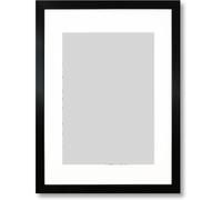 (Black Frame With White Mount, A4 pic ( A3 Frame )) Wooden Effect Photo Frames With White Mount