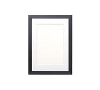 Black Frame with White Mount Photo Frame | Picture Frame | Poster Frame with Moulding measures 19mm wide and 15mm deep and High Clarity Styrene Shatterproof Perspex Sheet - 16"X12" for 12"X10" picture