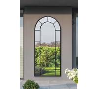 MirrorOutlet Black Framed Arched Leaner Garden Wall Mirror 75" X 33" (190 X 85CM) | Size: 1 Pack MirrorOutlet Black 1 Pack