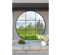 Black Framed Flat Bottom Circular Garden Wall Mirror (189CM X 180CM) MirrorOutlet Black 1 Pack