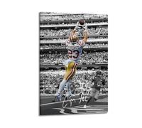 Black Framed Football Star Christian McCaffrey Signed Poster for Fans Kids Birthday - Sports Football Picture Canvas Art Print for Boys, Teens Room Poster Canvas Wall Art For Living Room Bedroom Gamin