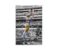 Black Framed Football Star Christian McCaffrey Signed Poster for Fans Kids Birthday - Sports Football Picture Canvas Art Print for Boys, Teens RoomPoster Canvas Wall Art For Living Room Bedroom Gaming