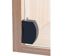 Black Frameless Glass Door Cabinet Display - 2 Pieces, 90 Degree Hinge