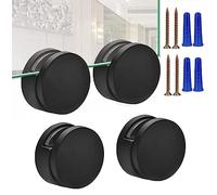 Black Frameless Mirror Mounting Hardware Kit Zinc Alloy Mirror Holders Mirror Mounting Brackets Glass Clips Clamps Bathroom Mirrors Supporting Sheet Fits for 3-5mm Thick Glass (4 Pack)