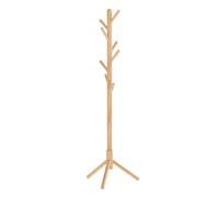 Black Free Standing Wood Coat Stand, Wood Color