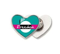 Black Freedom Equal Rights Heart Metal Pin Brooch Clip Love