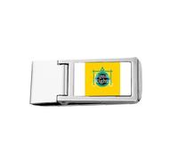 Black Freedom Equality Art Deco Fashion Slim Money Clip Stainless Holder Pocket Wallet