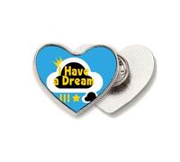 Black Freedom Equality Dream Heart Metal Pin Brooch Clip Love