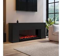 Black Freestanding Electric Fire - 60 Inch - AmberGlo