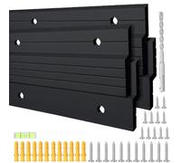 Black French Cleat Hanger 41 inch - 2 Pairs Heavy Duty Aluminum Alloy Z Bar Clips Picture Hanging Kit Wall Mounting 500 lbs Load Interlocking Brackets Mirror Hanging Hardware Frame Hanger