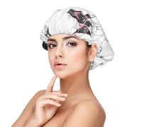 Black Frenchie Cartoon French Bulldog Pink Glasses White Dog,Adult's Satin Sleeping Cap - Women's Elastic Sleep Bonnet, Adjustable Overnight Hair Cover