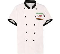 Black Friday Deals Personalized Chef Jacket Custom Name Chef Coat DIY Short & Logo Sleeve Chef Jacket Classic Chef Shirt for Men Women