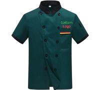 Black Friday Deals Personalized Chef Jacket Custom Name Chef Coat DIY Short & Logo Sleeve Chef Jacket Classic Chef Shirt for Men Women