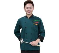 Black Friday Deals Personalized Chef Jacket Custom Name Chef Coat DIY Short & Logo Sleeve Chef Jacket Classic Chef Shirt for Men Women