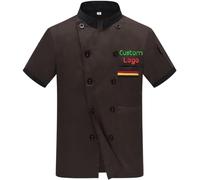 Black Friday Deals Personalized Chef Jacket Custom Name Chef Coat DIY Short & Logo Sleeve Chef Jacket Classic Chef Shirt for Men Women