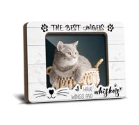 Black Fridge Magnetic Picture Frames for Cat Pet Lover Remembrance Memorial Gift for Loss of Cat Refrigerator Decor The Best Angels Have Wings And Whiskers Wooden Photo Frames 2.5x3.5 Photos - YT0235