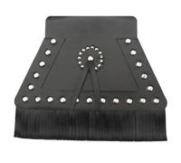 Black Fringed Motorcycle Mud Guard Flap PU Leather Front Mudguard Fender Cafe Racer For Harley Touring Softail Heritage Custom