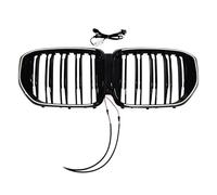 Black Front Bumper Grille Grill Fit for BMW G05 LCI X5 2024+ Double Line W/LED