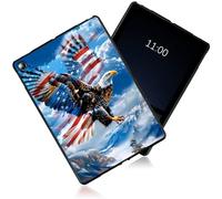 Black Frosted Case for iPad 9th Generation/iPad 8th Generation 2020/ iPad 7th Generation 2019, Soft TPU Slim Shockproof Anti-Slip Rubber Matte Bumper for iPad 10.2 Case, Bald Eagle USA Flag