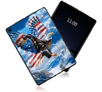 Black Frosted Case for Samsung Galaxy Tab S6 Lite 10.4 Inch 2024/2022/2020, Soft TPU Slim Shockproof Tab S6 Lite Case, Anti-Slip Rubber Matte Bumper for Samsung S6 Lite Case, Bald Eagle USA Flag