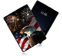Black Frosted Case for Samsung Galaxy Tab S6 Lite 10.4 Inch 2024/2022/2020, Soft TPU Slim Shockproof Tab S6 Lite Case, Anti-Slip Rubber Matte Bumper for Samsung S6 Lite Case, Fireworks Flag Eagle