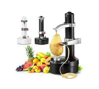 (Black) Fruit Apple Pear Potato Peeler Cutter Slicer Kitchen Utensil Automatic Electric