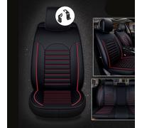 Black Full Set Car Seat Covers Deluxe Universal Protector Pu Leather Seat Covers