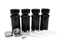 Black Full Set of Universal Brackets for Heated Towel RAIL Radiator Flat Or Curved With Plugs