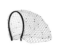 Black Funeral Veil Headpiece - Elegance Black Funeral Veil Mesh Hair Hoop for Girls,Comfortable Hairstyling Accessory, Trendy Headpiece for Daily Wear Business Trip Tea Party Masquerade Balls
