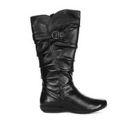 Black Fur Lined Fashion Slouch Boots - female - Josef Seibel - High Boots - Black - 6 UK - Shoes 6 UK