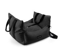 Furdreams Cosy Travel Pet Bed - Portable Car Seat Booster & Carrier - Short & Long Strap, Pocket, Leash, Removable Cushion & Waterproof Base - For Dog & Puppy (Black, One Size)