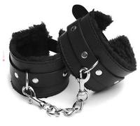 Black Furry Chained Comfort Cuffs Games BDSM Bondage Couple Sex Game Fun Magicnitz