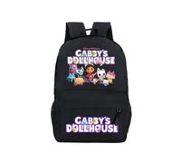 (Black) Gabbys Backpack Dollhouse Schoolbag Students Kids Boys Kindergarten Girls