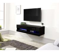 Galicia 120cm Wall TV Unit TV Stand Storage Shelf LED Living Bedroom Black