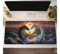Black Gaming Mouse Mat Dragon Large Mouse Pad 80 x 30cm XXL Mousepad Desk Mat Improved Precision and Speed Rubber Base for Stable Grip on Smooth Surfaces Table Pad PjY5407 F-O
