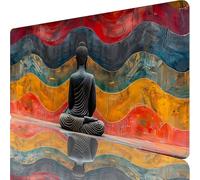 Black Gaming Mouse Pad 600x300x3mm, Zen Mouse Mat with Non-Slip Rubber Base, Extended Desk Mat Large with Stitched Edges, Waterproof Desk Pad for Gaming Accessories and Office Accessories 7-2072