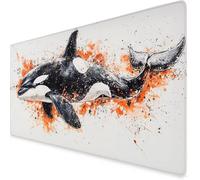 Black Gaming Mouse Pad Dolphin Large Mouse Mat Comfortable Mousepad with Smooth Cloth Surface, Textured Wear Resistant, Improved Precision and Speed, Mousemat 1600x800x3mm, Desk Accessories K7-744