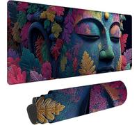 Black Gaming Mouse Pad Zen Large Mouse Mat 600 x 400 x 4 mm with Stitched Edges, Extended XXL Gaming Mousepad Waterproof Soft Cloth, Desk Mat with Anti Slip Base for Desk Keyboard Decor Gifts w-9214