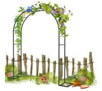 Black Garden Arbor Pergola - Outdoor Iron Trellis Arch for Climbing Plants Wedding Decor Garden Arbour Trellis in 0.8x2.0m 1.4x2. 2x2. 2.8x2.2m (Green)
