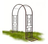 Black Garden Arch for Climbing Plants - Metal Rose Arch Trellis for Outdoor Gardens, Decorative Cucumber & Vine Support, Square Tube Design for Pathways & Backyard Entrance