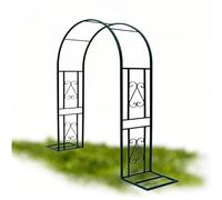 Black Garden Arch for Climbing Plants - Metal Rose Arch Trellis, Square Tube Design for Outdoor Pathways, Decorative Cucumber Support for Backyard Entrance